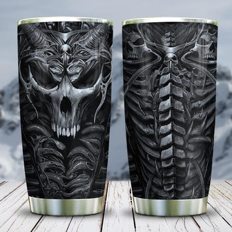 Head Back Skull Gothic Stainless Steel Tumbler 20Oz - Thegiftio
