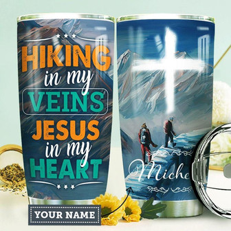 Hiking Faith Personalized Stainless Steel Tumbler 20Oz - Thegiftio
