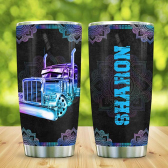 Hologram Mandala Truck Personalized Stainless Steel Tumbler 20Oz - Thegiftio UK