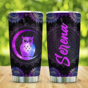 Hologram Owl Mandala Personalized Stainless Steel Tumbler 20Oz - Thegiftio UK