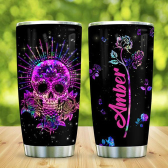 Hologram Skull Personalized Stainless Steel Tumbler 20Oz - Thegiftio UK