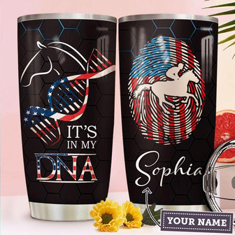 Horse Dna Personalized Stainless Steel Tumbler 20Oz - Thegiftio UK