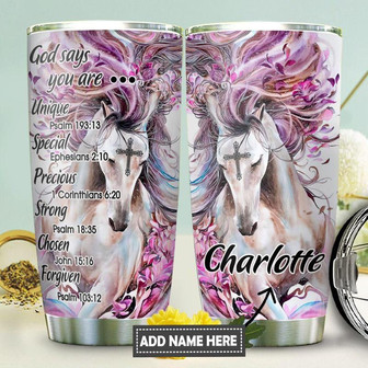 Horse Faith Personalized Stainless Steel Tumbler 20Oz - Thegiftio UK
