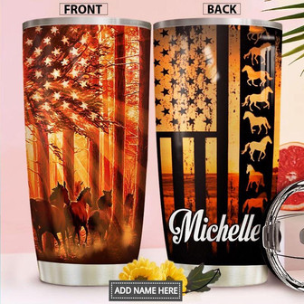 Horse Flag Personalized Stainless Steel Tumbler 20Oz - Thegiftio UK