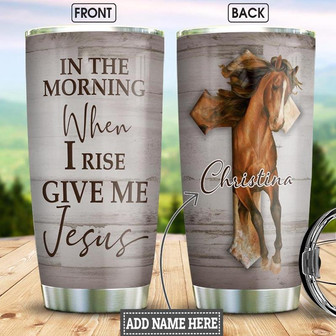 Horse Jesus Personalized Stainless Steel Tumbler 20Oz - Thegiftio UK
