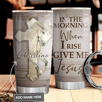 Horse Jesus Personalized Stainless Steel Tumbler 20Oz - Thegiftio UK