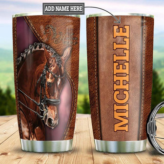Horse Leather Personalized Stainless Steel Tumbler 20Oz - Thegiftio UK