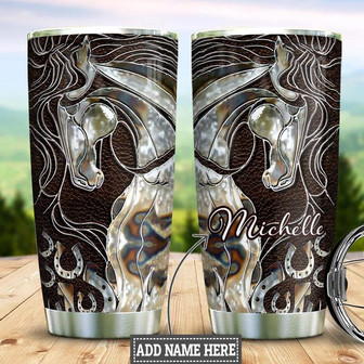 Horse Metal Personalized Stainless Steel Tumbler 20Oz - Thegiftio UK