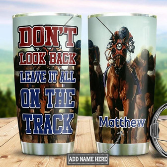 Horse Racing Personalized Stainless Steel Tumbler 20Oz - Thegiftio UK