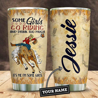 Horse Riding And Drink Personalized Stainless Steel Tumbler 20Oz - Thegiftio