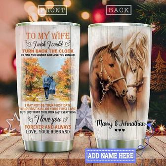 Horses Couple Personalized Stainless Steel Tumbler 20Oz - Thegiftio UK