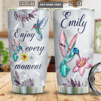 Hummingbird Crystal Style Personalized Stainless Steel Tumbler 20Oz - Thegiftio UK