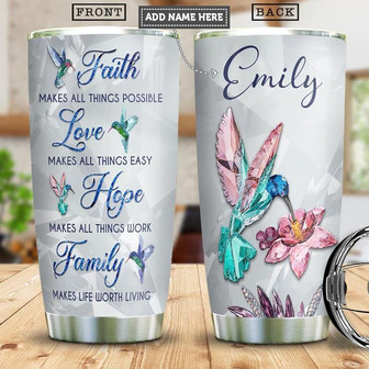 Hummingbird Crystal Style Personalized Stainless Steel Tumbler 20Oz - Thegiftio UK