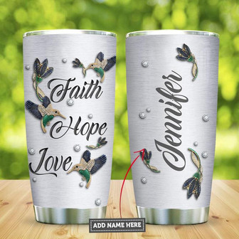 Hummingbird Faith Hope Love Jewelry Style Personalized Stainless Steel Tumbler 20Oz - Thegiftio UK