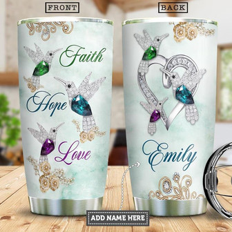 Hummingbird Faith Personalized Stainless Steel Tumbler 20Oz - Thegiftio UK