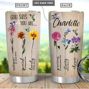 Hummingbird Faith Personalized Stainless Steel Tumbler 20Oz - Thegiftio UK