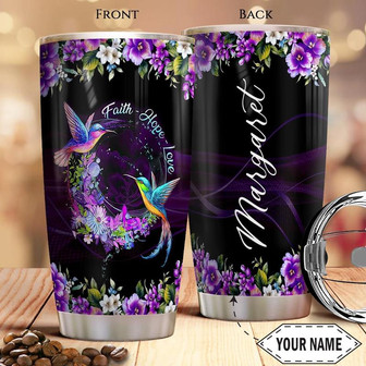 Hummingbird Faith Personalized Stainless Steel Tumbler 20Oz - Thegiftio UK