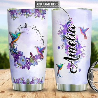 Hummingbird Faith Personalized Stainless Steel Tumbler 20Oz - Thegiftio UK