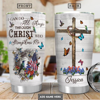 Hummingbird Faith Personalized Stainless Steel Tumbler 20Oz - Thegiftio UK
