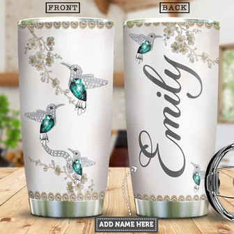 Hummingbird Jewelry Style Personalized Stainless Steel Tumbler 20Oz - Thegiftio