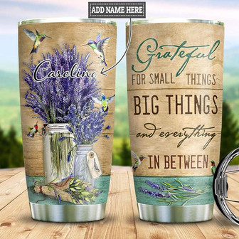 Hummingbird Lavender Personalized Stainless Steel Tumbler 20Oz - Thegiftio UK