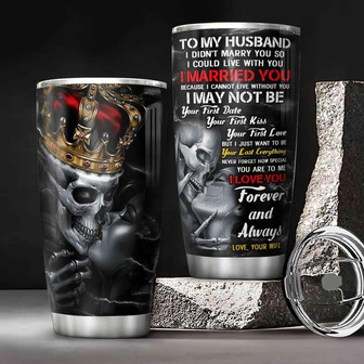 To Husband Skull Stainless Steel Tumbler 20Oz - Thegiftio UK