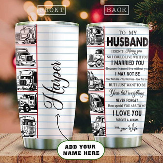 My Husband Trucker Personalized Stainless Steel Tumbler 20Oz - Thegiftio UK