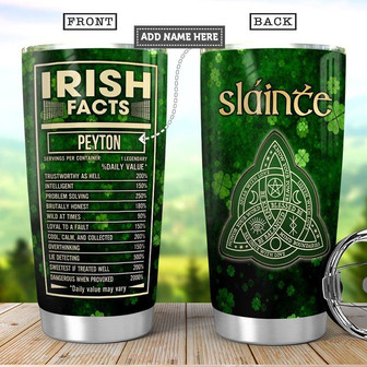 Irish Fact Personalized Stainless Steel Tumbler 20Oz - Thegiftio