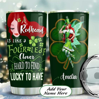 Irish Redhead Fairy Personalized Stainless Steel Tumbler 20Oz - Thegiftio