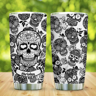 Iron Skull Personalized Stainless Steel Tumbler 20Oz - Thegiftio UK