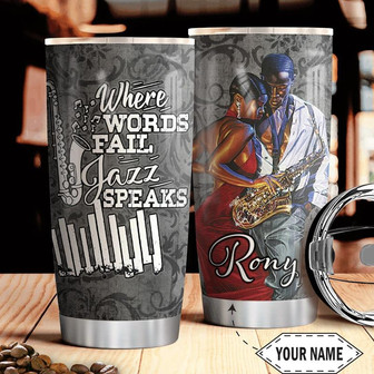 Jazz Bw Personalized Stainless Steel Tumbler 20Oz - Thegiftio UK