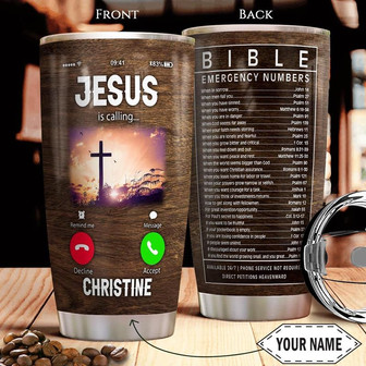 Jesus Bible Calling Personalized Stainless Steel Tumbler 20Oz - Thegiftio UK