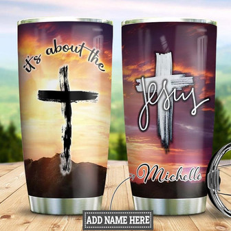 Jesus Cross Personalized Stainless Steel Tumbler 20Oz - Thegiftio UK