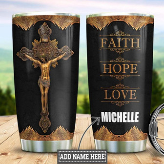 Jesus Faith Personalized Stainless Steel Tumbler 20Oz - Thegiftio UK