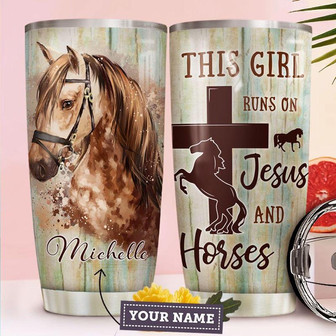 Jesus Horse Personalized Stainless Steel Tumbler 20Oz - Thegiftio UK