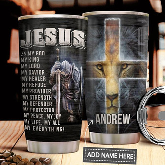 Jesus Lion Personalized Stainless Steel Tumbler 20Oz - Thegiftio UK