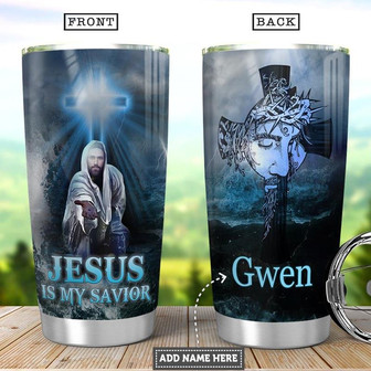 Jesus Savior Personalized Stainless Steel Tumbler 20Oz - Thegiftio UK