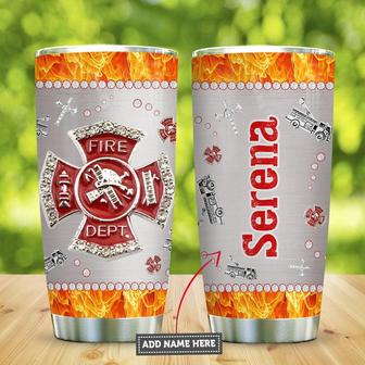 Jewelry Style Firefighter Fire Inside Personalized Stainless Steel Tumbler 20Oz - Thegiftio UK