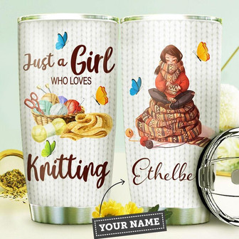 Knitting Personalized Stainless Steel Tumbler 20Oz - Thegiftio UK