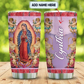 Our Lady Mother Mary With Angels Personalized Stainless Steel Tumbler 20Oz - Thegiftio UK