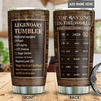 Legendary Gaming Personalized Stainless Steel Tumbler 20Oz - Thegiftio UK