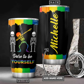 Lgbt Skull Personalized Stainless Steel Tumbler 20Oz - Thegiftio UK