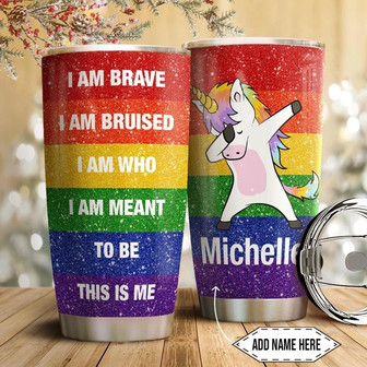 Lgbt Unicorn Personalized Stainless Steel Tumbler 20Oz - Thegiftio UK