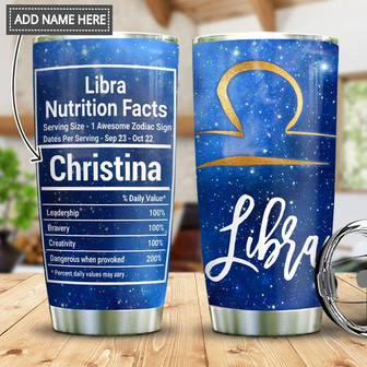Libra Facts Personalized Stainless Steel Tumbler 20Oz - Thegiftio UK