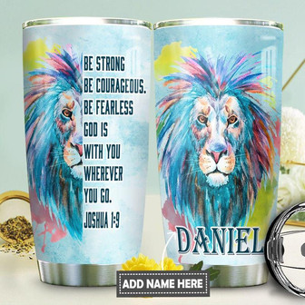 Lion Faith Personalized Stainless Steel Tumbler 20Oz - Thegiftio UK