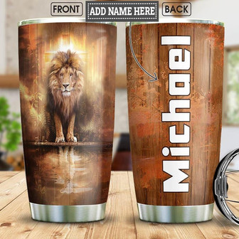 Lion Jesus Personalized Stainless Steel Tumbler 20Oz - Thegiftio UK