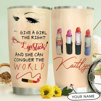 Lipstick Girl Personalized Stainless Steel Tumbler 20Oz - Thegiftio UK