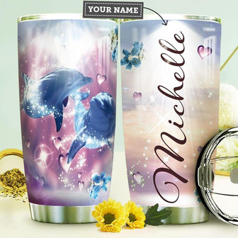 Love Dolphin Personalized Stainless Steel Tumbler 20Oz - Thegiftio UK