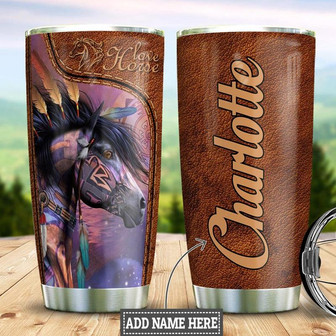 Love Native Horse Personalized Stainless Steel Tumbler 20Oz - Thegiftio UK