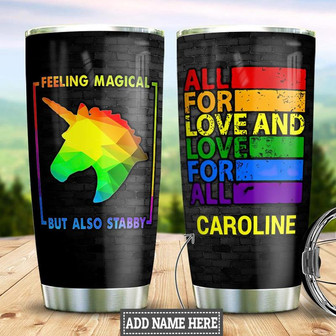 Magic Unicorn Lgbt Personalized Stainless Steel Tumbler 20Oz - Thegiftio UK